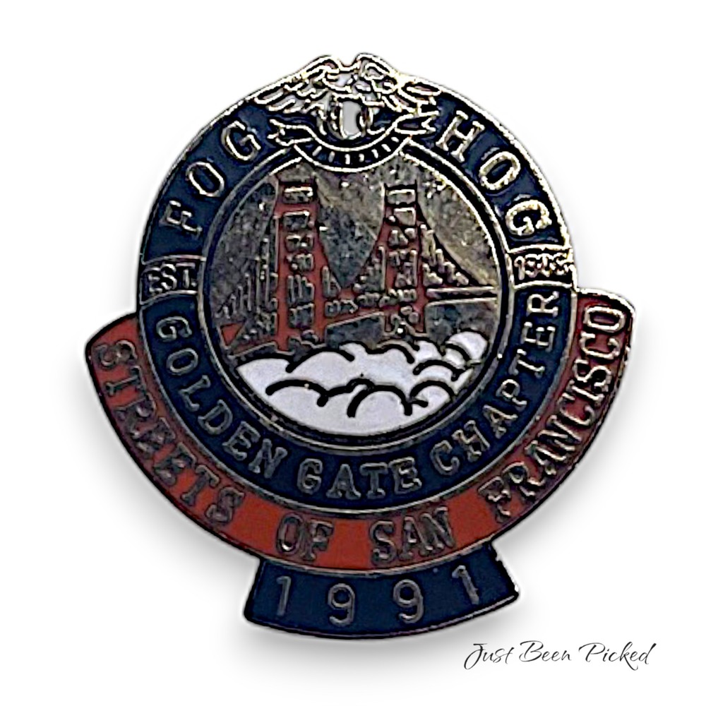 Harley Davidson Fog Hog Golden Gate Chapter 1991 Enamel Pin OS‎